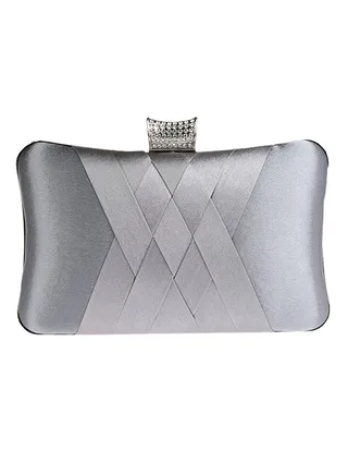 Braided Designer Clutch Grey 