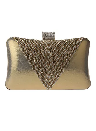 Detail Sequin Clutch Gold 