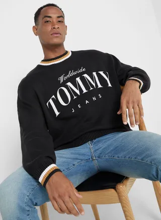 Logo Print Varsity Sweater