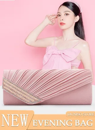 Women Shiny Glitter Evening Bag Party Clutches Envelope Handbag Chain Purse for Wedding Elegant Formal Cocktail Party 