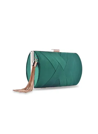 Silk Designer Clutch Green 