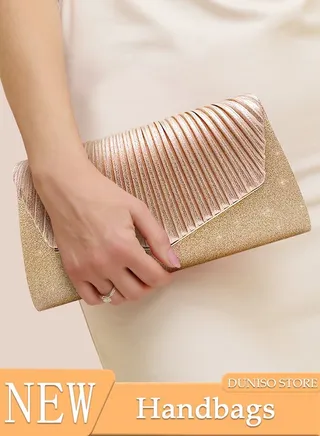 Women Shiny Glitter Evening Clutch Bag Envelope Handbag Chain Purse Bag Crossbody Bag for Wedding Formal Cocktail Party 