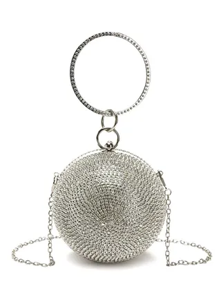 Leather Clutch Silver 