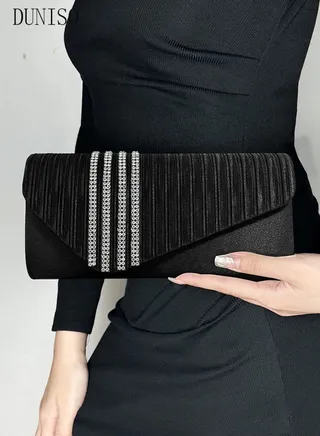 Women Shiny Glitter Evening Clutch Crossbody Bag Envelope Handbag Chain Purse for Wedding Formal Cocktail Party 