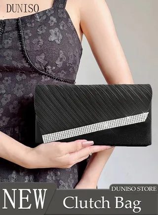 Women Shiny Glitter Evening Clutch Crossbody Bag Envelope Handbag Chain Purse for Wedding Formal Cocktail Party 
