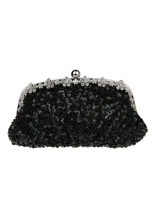 Sequin Clutch Black 