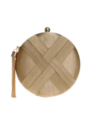 Stylish Round Clutch Gold 