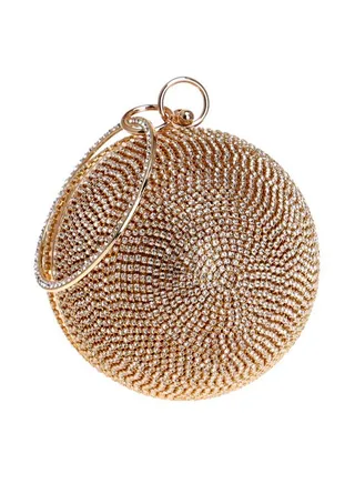 Stone Embellished Clutch Gold 