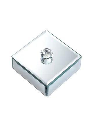 Mirrored Jewelry Box Made of Silver Glass 