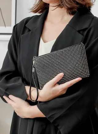 Women's Handmade Rhinestone Clutch Evening Bag Purse Suitable for Party Prom Wedding 