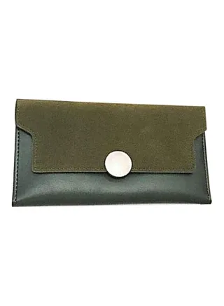 PU Leather Clutch Dark Green 