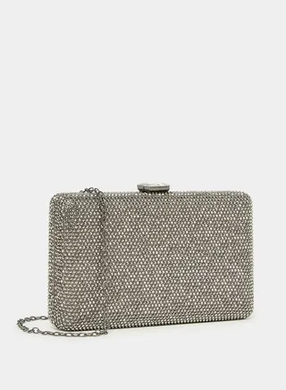 Embellished Clutch Bag with Chain Strap