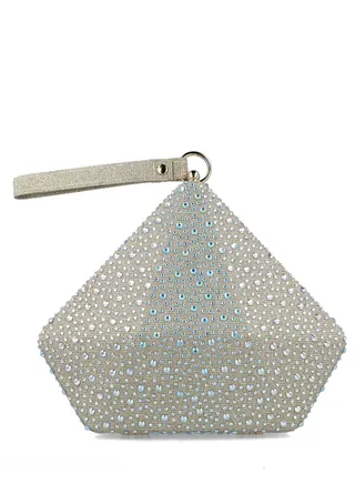 Textured Magnet Lock Clutch Bag 