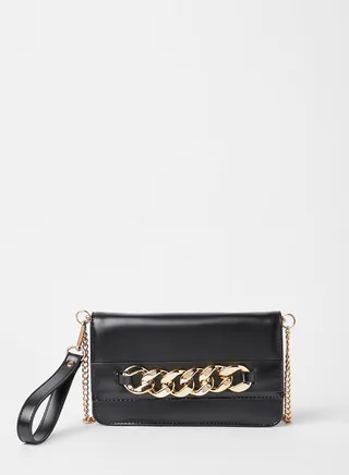 Chain Detail Clutch Black 