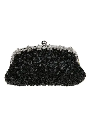 Sequin Clutch Black 