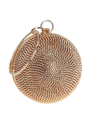 Stone Embellished Clutch Gold 