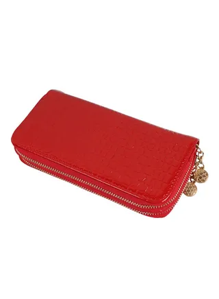 Double Zipper Wallet Red 