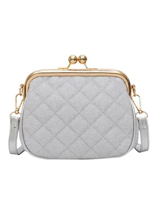 Plaid Machine Sewing Thread Clutch White 