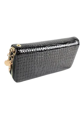 Double Zipper Wallet Black 