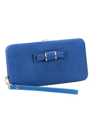 Bowknot Detailed Clutch Blue 