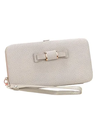 Bowknot Detailed Clutch Light Grey 