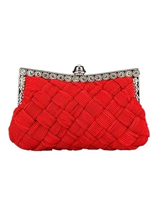 Woven Evening Clutch Red 