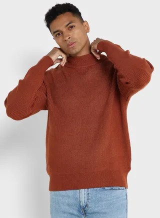 Space Knit High Neck Sweater 