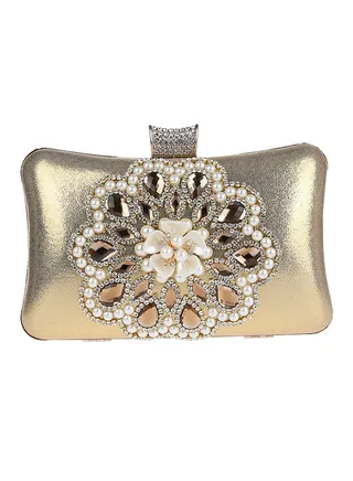 Stone Detail Clutch Gold 