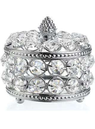 Crystal Mirrored Jewelry Box Jewelry Trinket Organizer Box Home Decor Ring Earrings Necklace Storage Holder Keepsake Box 