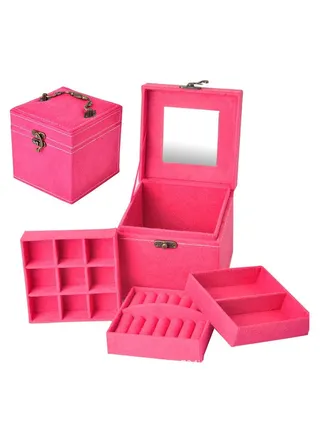 Portable Jewelry Storage Box with Retro Handle for Travel for Bracelets, Rings and more 