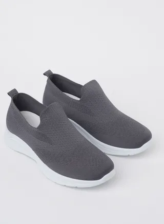 Men's Slip-on Low Top Sneakers GREY 