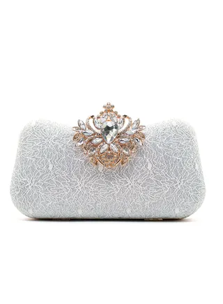 Women Glitter Clutch Purse Evening Bag for Bridal Wedding Party with Chain 