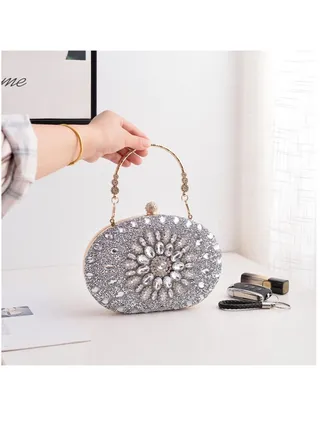Women Evening Purse Diamond Crystal Evening Wedding Bag Handbag 