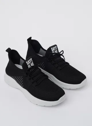 Cobblerz Men's Lace-up Low Top Sneakers BLACK 