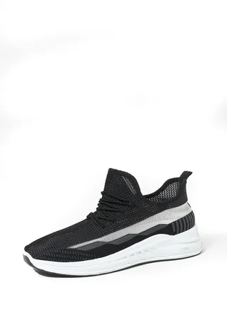 Cobblerz Men's Lace-up Low Top Sneakers Black White 