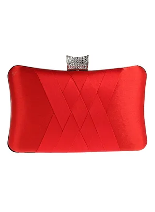 Braided Designer Clutch Red 