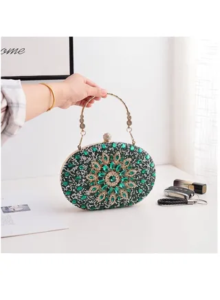 Women Evening Purse Diamond Crystal Evening Wedding Bag Handbag 