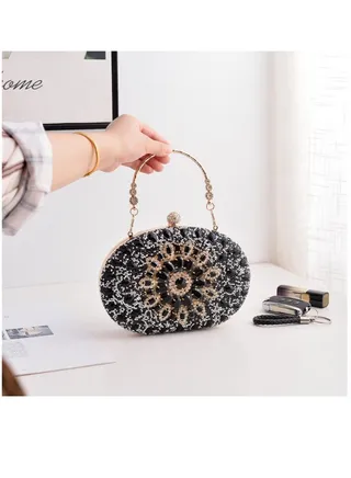 Women Evening Purse Diamond Crystal Evening Wedding Bag Handbag 