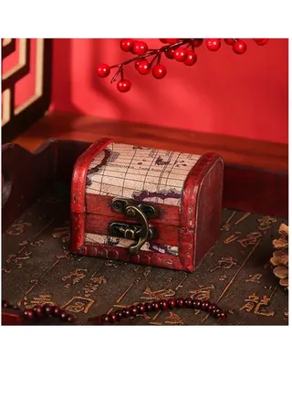 Vintage Wood Jewellery Box Mini Storage Box, for Jewelry, Necklace, Earrings and Other Gifts 