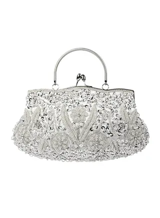 Trendy Evening Clutch Bag Silver 