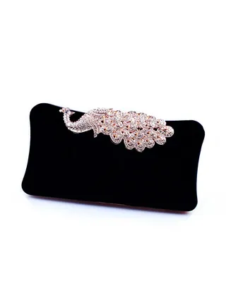 Imitated Diamond Clutch Black/Gold 