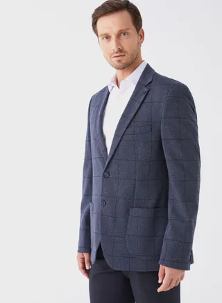 Checked Slim Fit Blazer