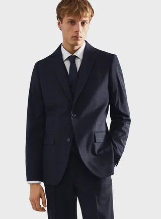 Checked Slim Fit Blazer 