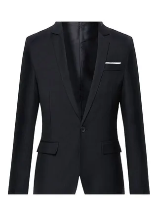 Solid Pattern Slim Fit Blazer Black 