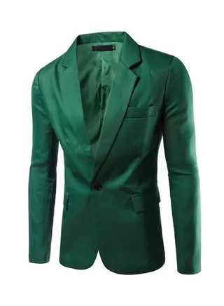 British Style Slim Fit Plus Size Blazers Green 