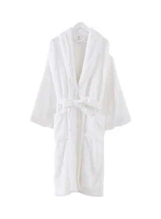 Solid Cotton Bathrobe White XL 