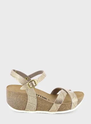 Venus Strappy Mid Heel Wedges
