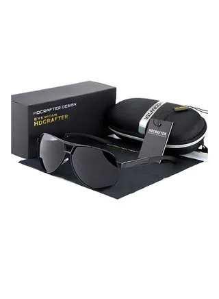Men's Full Rim Polarized UV400 Pilot Frame Sunglasses - Lens Size: 64 mm 