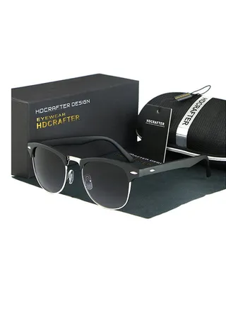 Men's Full Rim UV400 Clubmaster Frame Sunglasses - Lens Size: 48 mm 