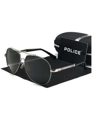 High Quality Men's Polarized Sunglasses Protects You from UV Rays Metal High-end Sunglasses Gunmetal Frame with Silver Edge 